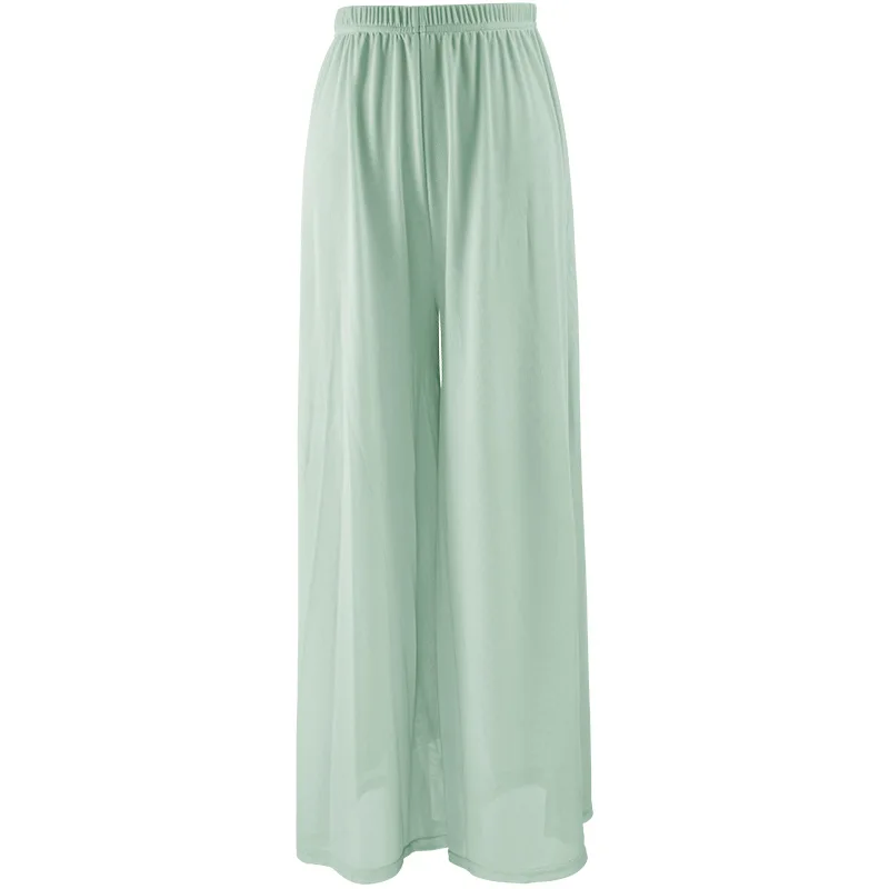 1 unids/lote pantalones de baile modernos de gasa de estilo clásico para mujer pantalones de baile sueltos sólidos para mujer