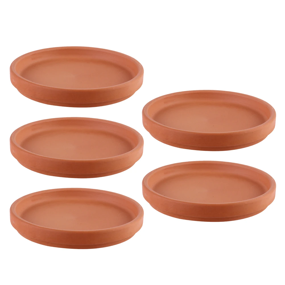 Nice 5 Pcs Bases Flowerpot Mat Drip Tray Clay Plant Pots Saucers Potted Mat Clay Pots Decorate Terracotta Tray With Drainage Sau