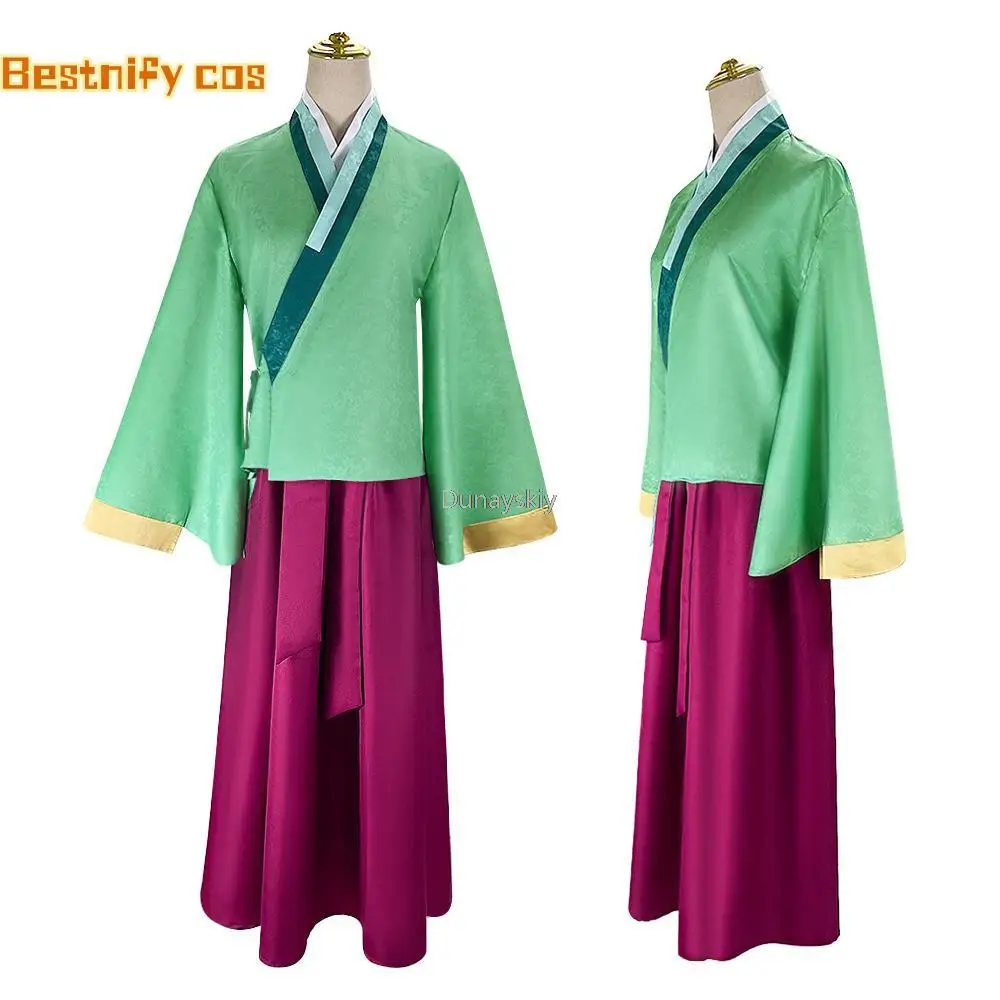 Maomao Cosplay Kostüm Tops Kleid The Apothecary Diaries Mao Mao Grüne Perücke Haar Schuh Halloween Roleplay Prop Bambus Korb Prop