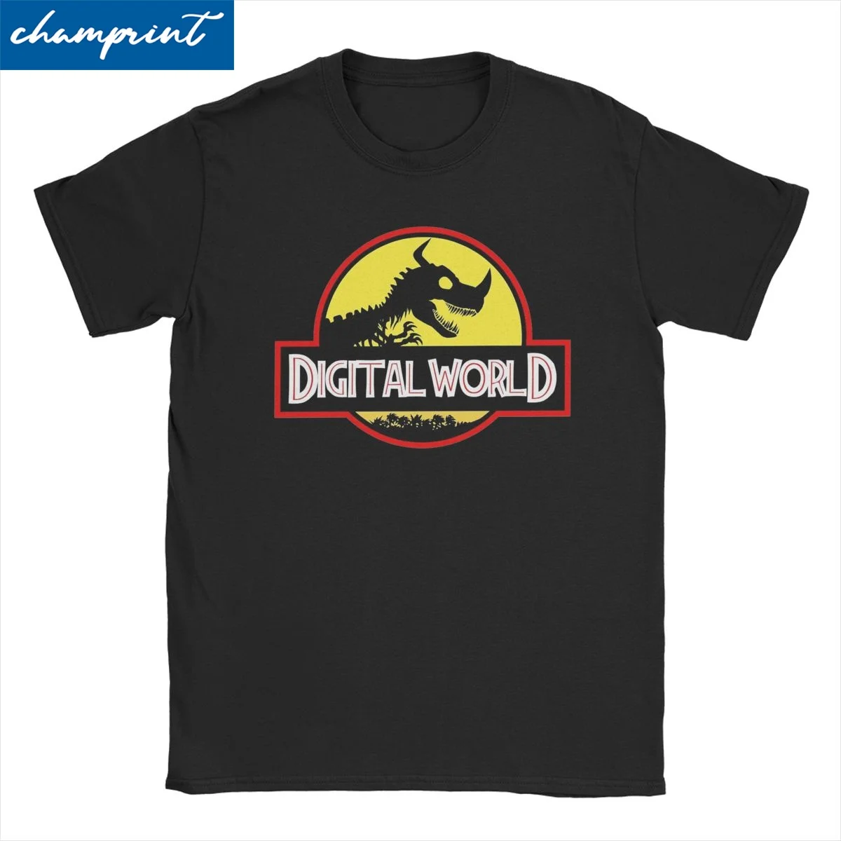 Men Women Dinosaurs Digital World T Shirt Digimon Anime 100% Cotton Tops Novelty Short Sleeve Round Neck Tee Shirt Adult T-Shirt