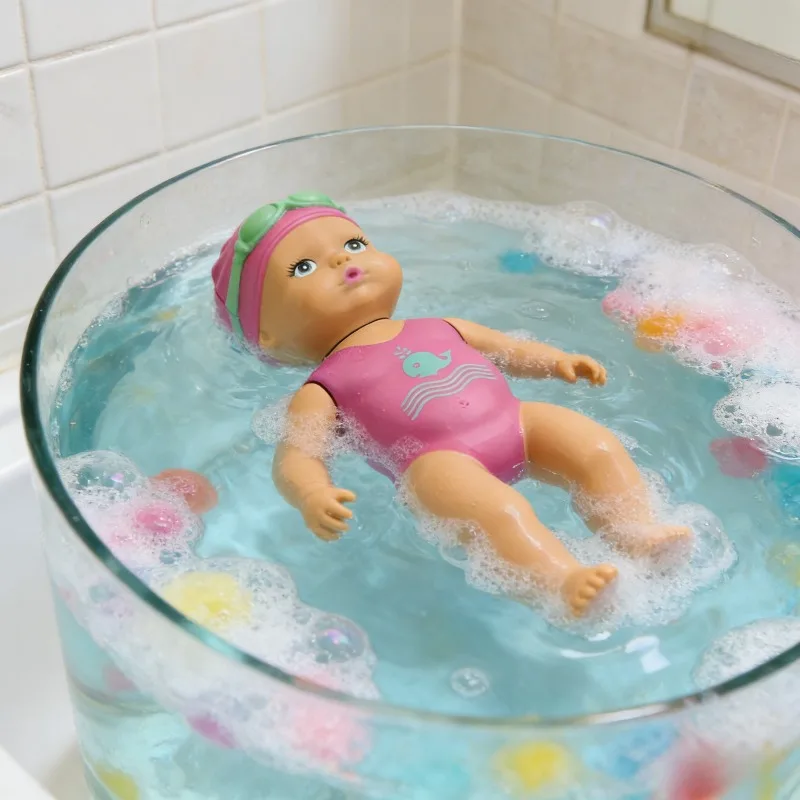 لعبة حمام الطفل دمية سباحة صغيرة لعبة عقارب الساعة حوض استحمام الطفل لعبة الصيف لعب المياه شريك التفاعل بين الوالدين والطفل تهدئة #5