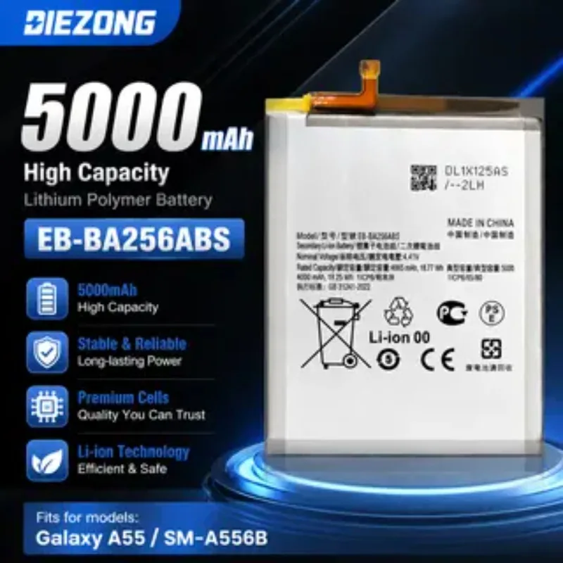 

High-quality Brand New EB-BA256ABS 5000mAh Replacement Battery for Samsung Galaxy A25 5G A55 A256 Mobile Phone Batteries