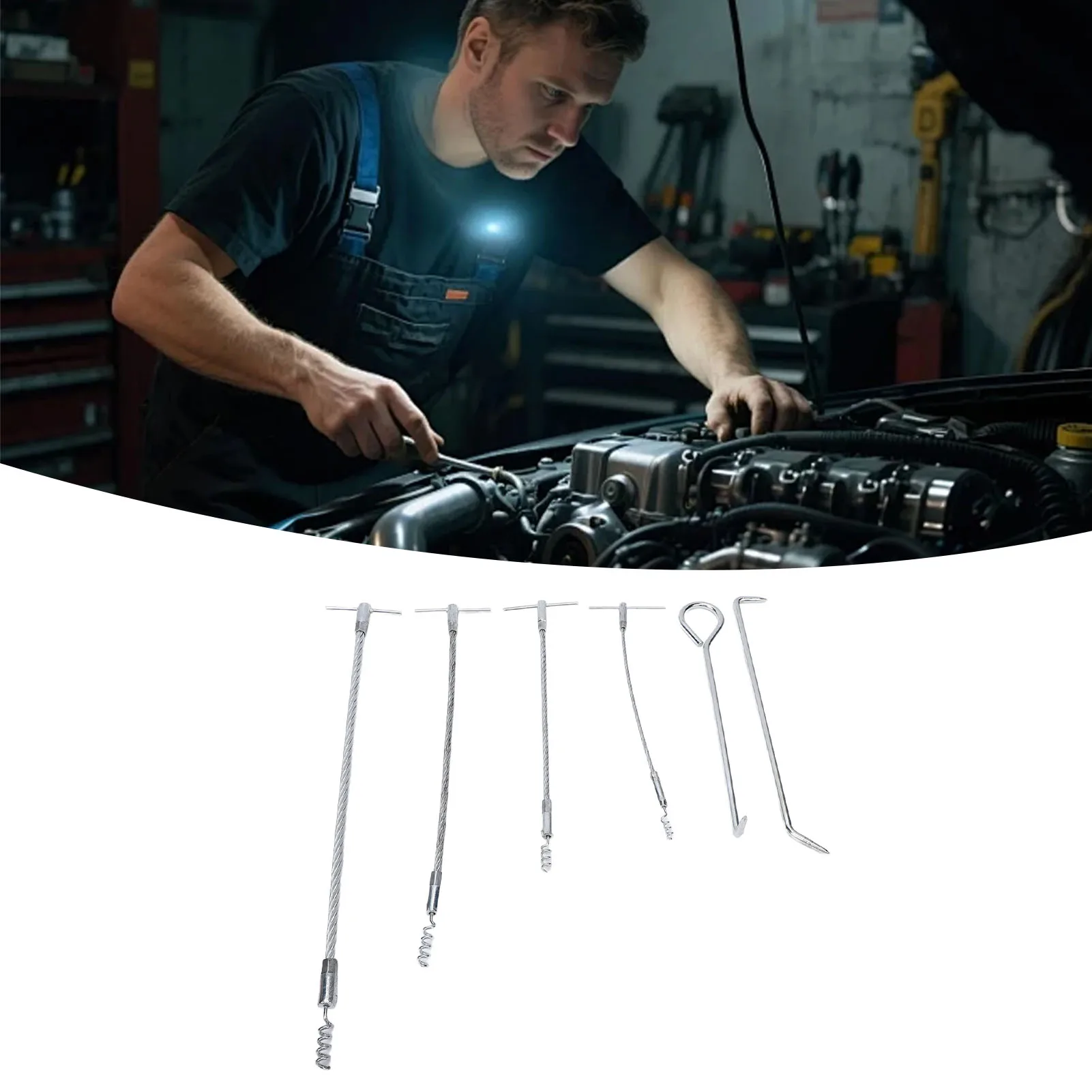 Flexible Packing Hook Extractor Metal Steel Forcing Hook Sealing Filler Extractor IMPA612004 Pump Packing Puller Set