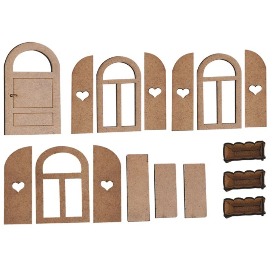 L139 Door Window Set Wood Trim, Raw Wood Mdf Trim