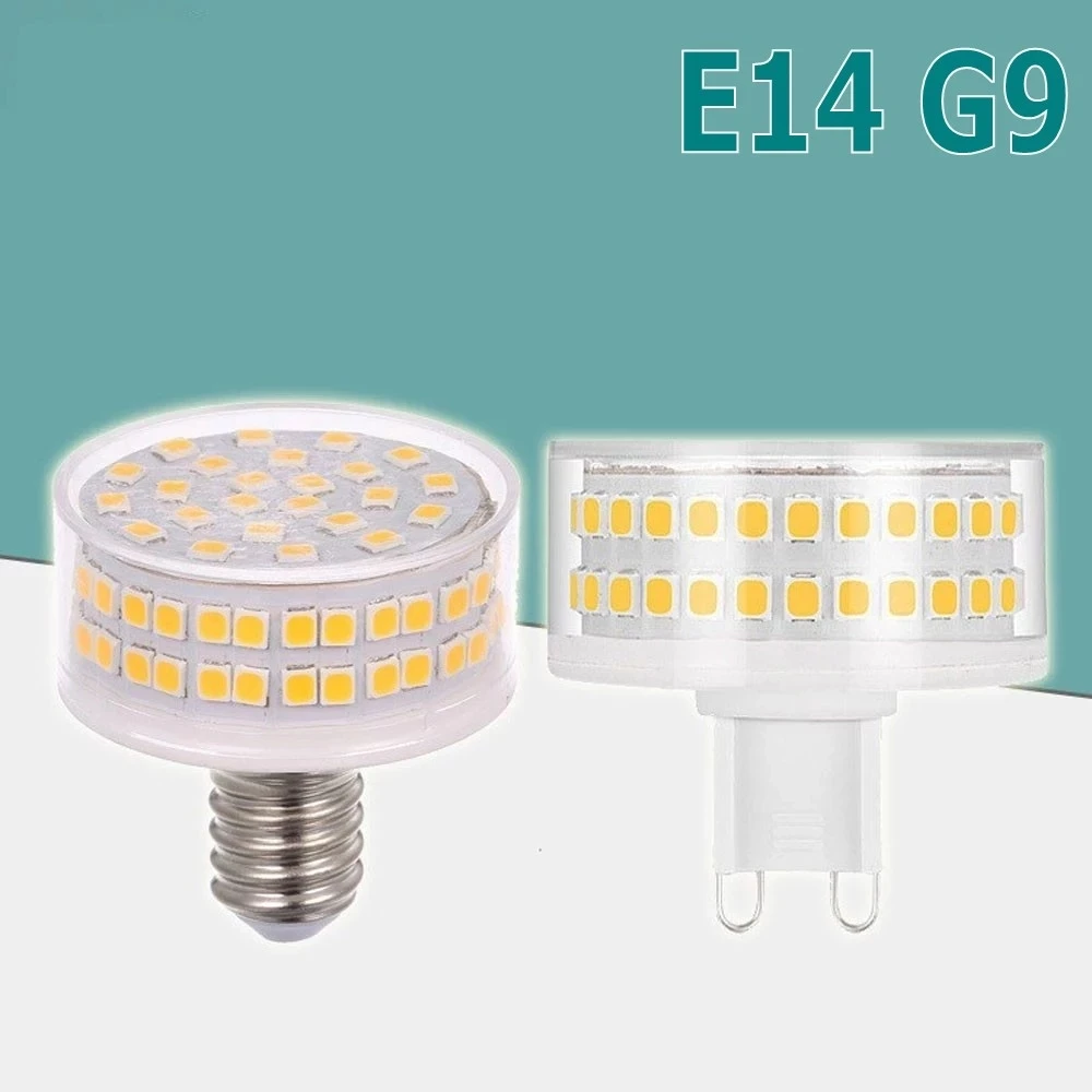 Ampoule LED sans Tige E14, G9, 9/15W, 220V, 88 Perles, Résistante à 360, Coque en Céramique