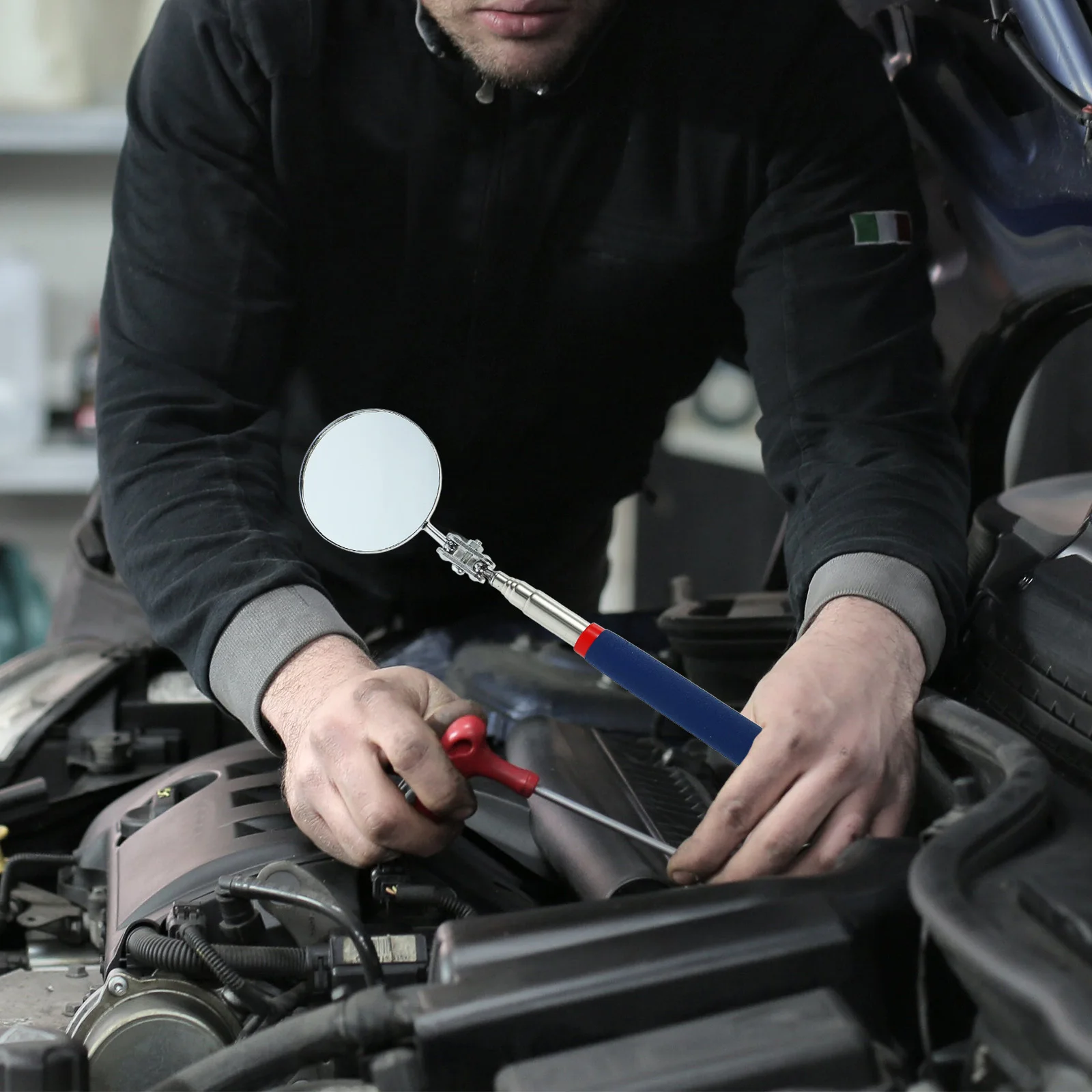 

Telescoping Inspection 360° Adjustable Hd Circular Mirror For Automotive Repair Engine Check Tool Extendable Mirror