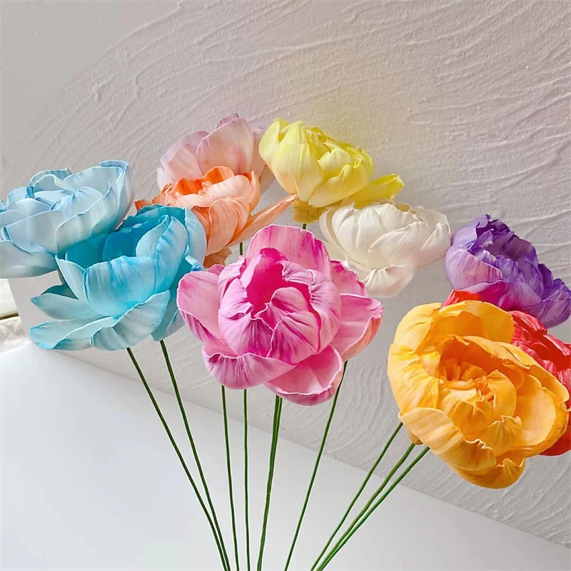 Home Fresh Ornament Simulation Floral Fragrance Dried Flowers Grass Fragrance Dyeing Peony Art Flower Arrangement 10 Branches