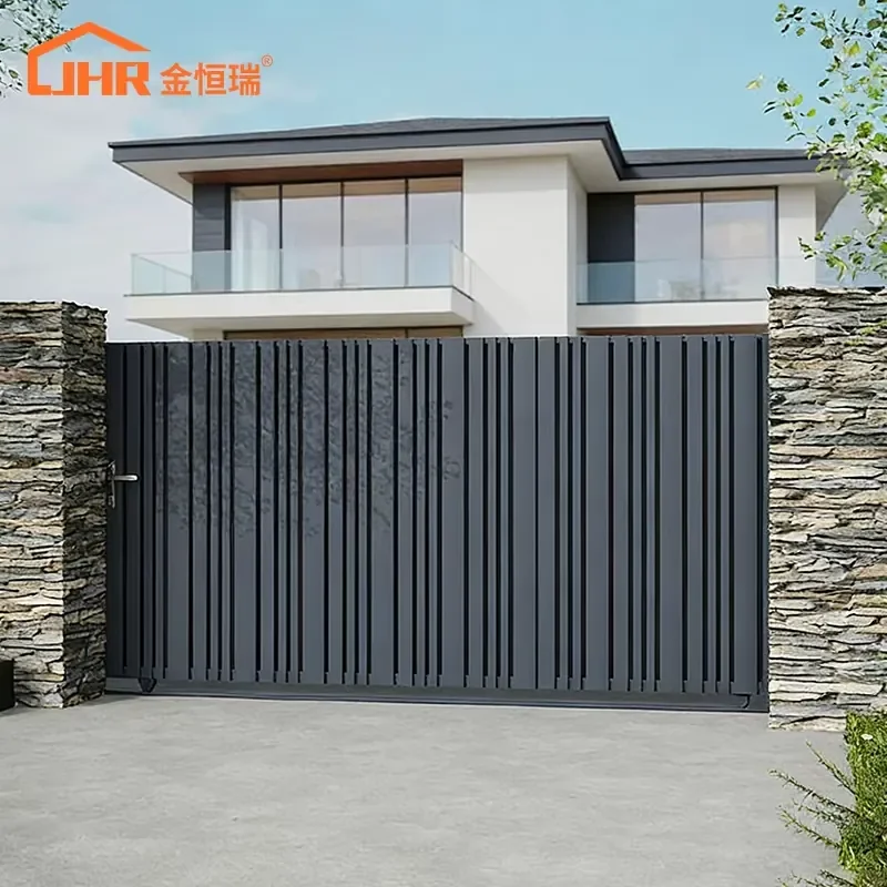 2026 Electric Aluminum Sliding Gate for Driveway Entrance Modern Home Security Heavy Outdoor Easily Assembled Trellis