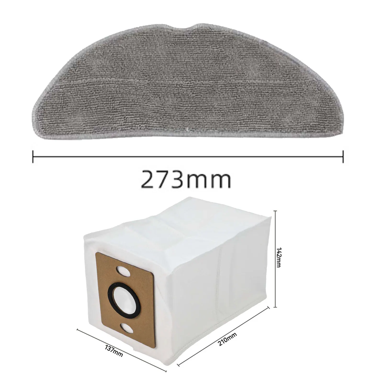 For ILIFE A30 for Pro Robot Vacuum Cleaner Spare Kit: 4 Mop Cloths 6 Non Woven Bags 6 Side Brushes to Cleaning Efficiency
