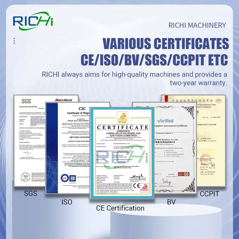 RICHI High Capacity 5-6t/h Double Screw Extruder Fish Feed Pellet Machine Line with Ce Certified