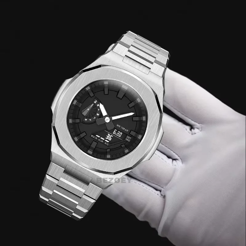 Ga-2100 Ga 2110 Metal case Accessories For Casio Modification Kit Ga2100 Nautilus assembly parts Stainless Steel Case Watch band