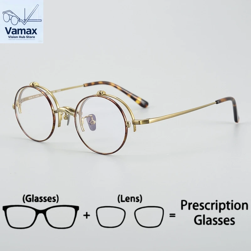 

Retro Oval Flip Cover Prescription Glasses Hip Hop Style Anti Blue Ray Myopia Glasses Women Men Fashion Eyewear