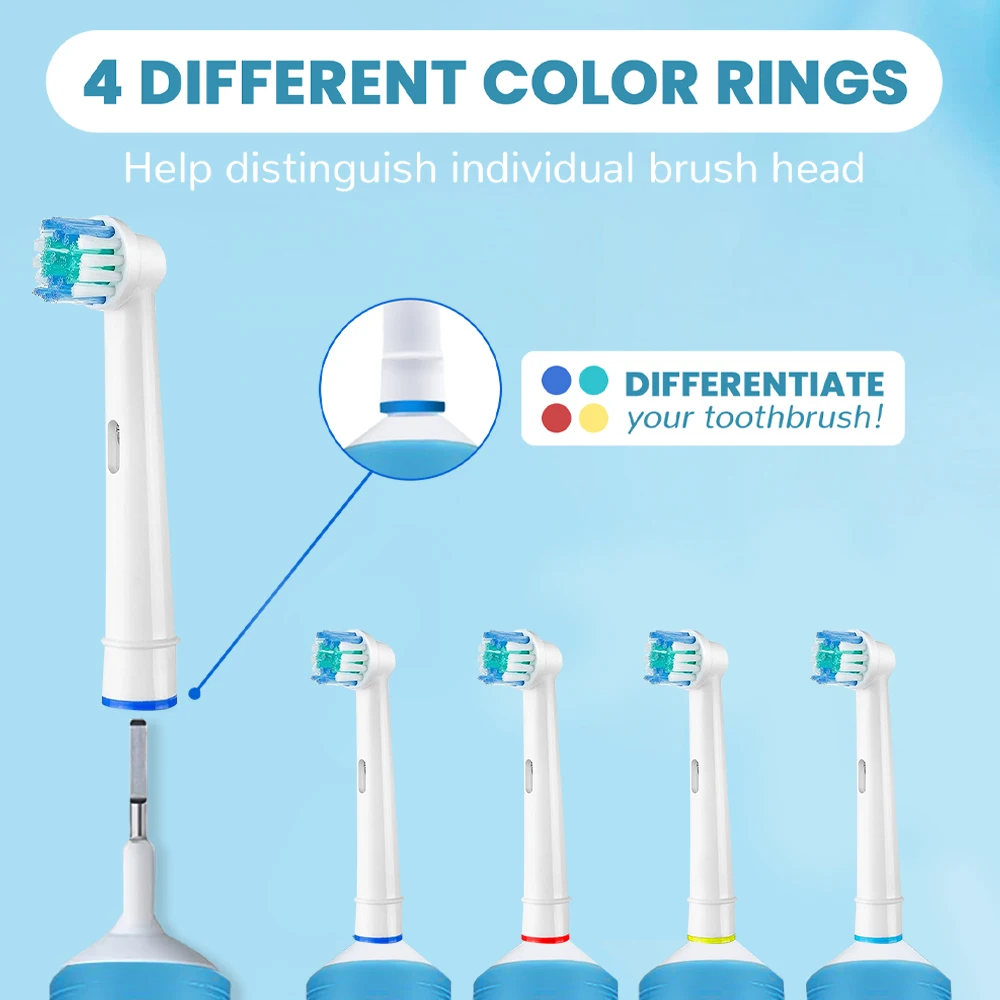 Rotierende Ersatzbürstenköpfe, kompatibel mit Oral B elektrischen Zahnbürsten, Zahnbürstenkopf für Pro 1000/100/500 (4/8/12/20 Stück) – Detail 3