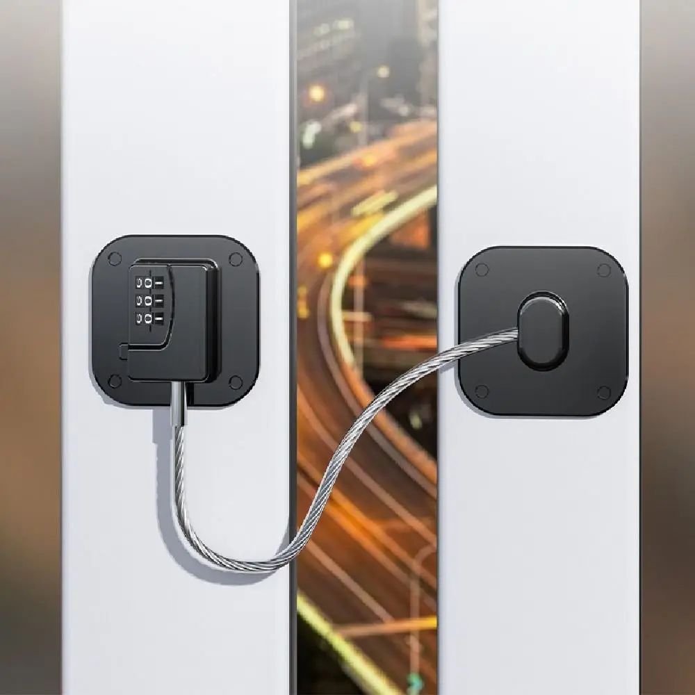 

2Pcs 3-digit Baby Safety Password Lock Anti-Pinch Hand Multi-Functional Protection Locks with Adhesive No Punching Coded Lock