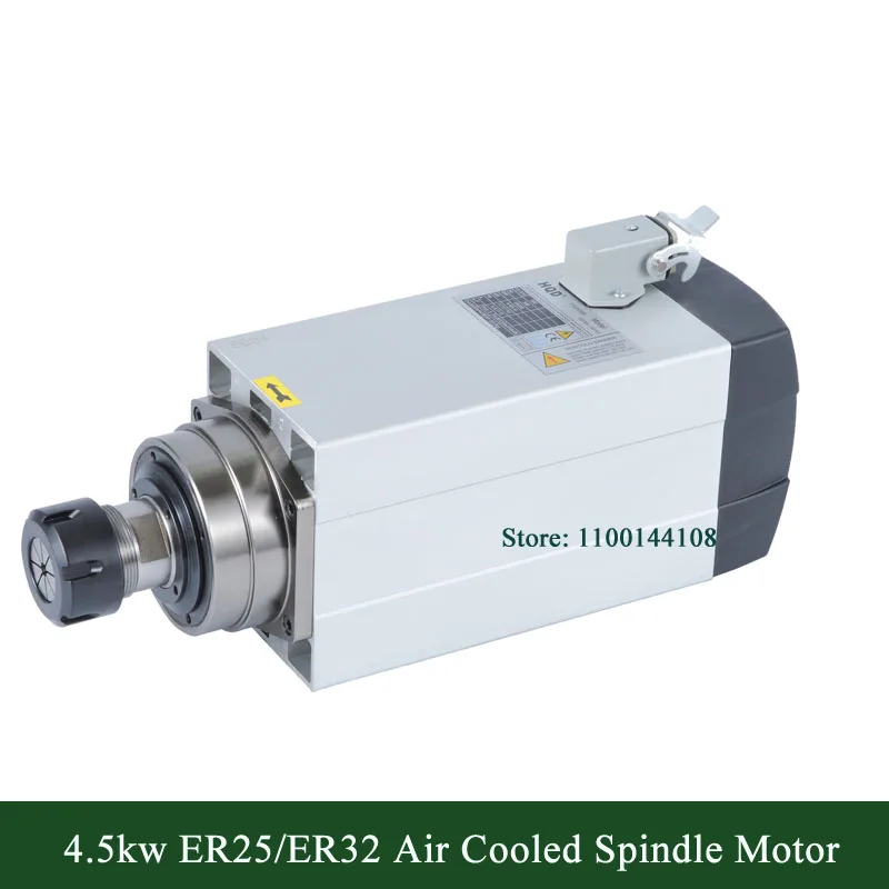 GDF60-18Z/4.5 HQD Air Cooled 4.5kw 18000RPM Sqaure Shape Spindle Motor 4pcs Ceramic Bearing