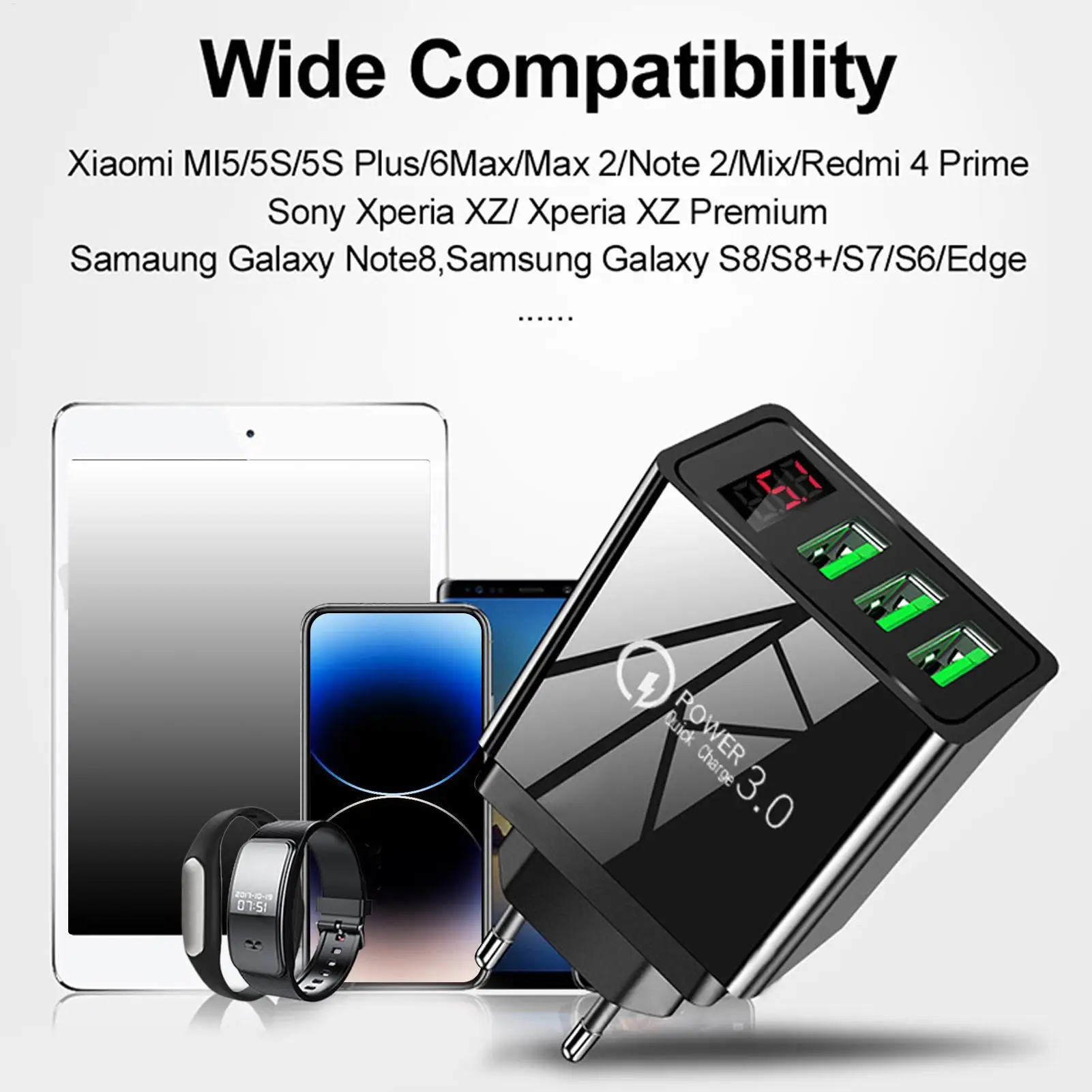 3.1A 3ポートUSB充電器、携帯電話充電アダプター、タブレット用ポータブル壁掛け充電器、急速充電器、3ポート壁掛けアダプター、USB充電ブロック