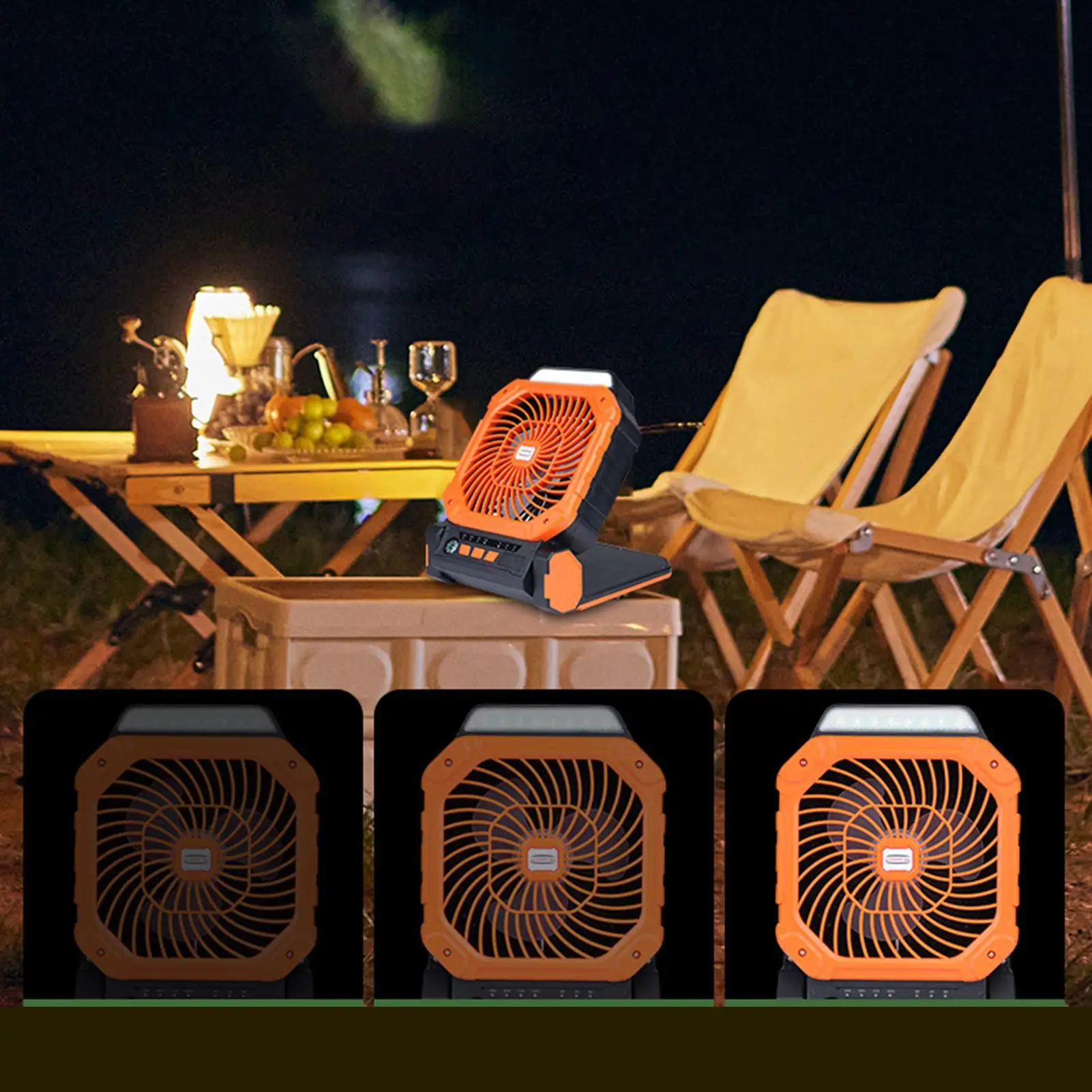Solar Fans For Outside Portable Small 4-Speed Summer Accessories Outdoor USB Charging Camping Fans For Home Office Gym Indoor