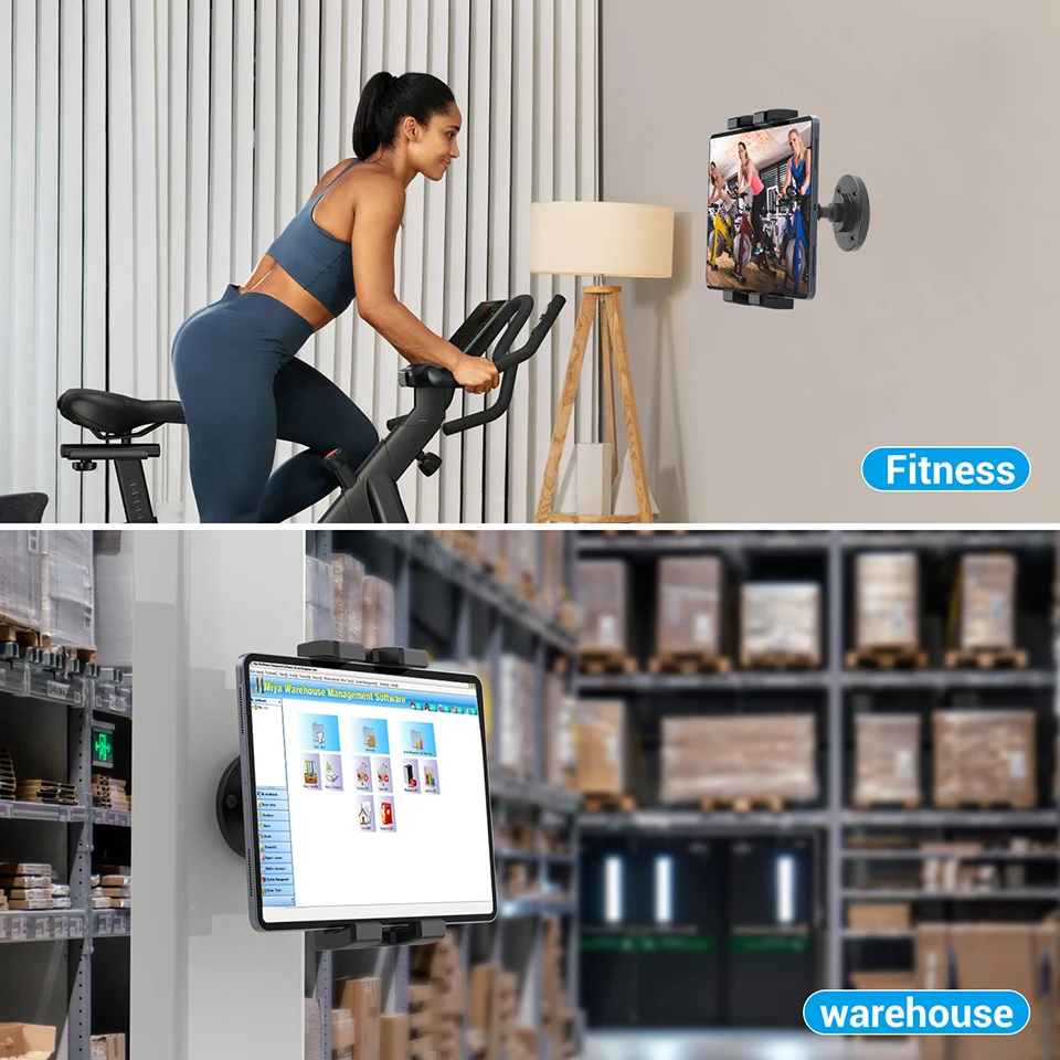 360 Degree Rotation Tablet Stand Holder for iPad 4.7 to 16inch Wall Mounted Universal Bracket Aluminum Holder for Home Office