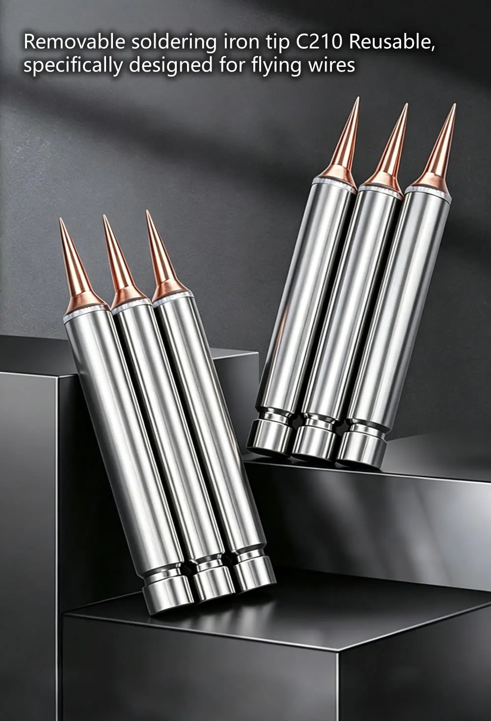 Removable C210 soldering iron tip, pure copper soldering iron tip, dedicated for flying wire