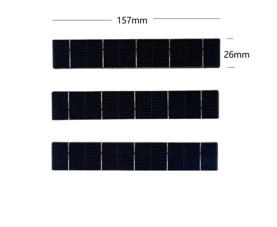 

100pcs Monocrystalline Silicon Solar Cells 157mm x 26mm A Grade For DIY Mono-Crystalline Solar Panel