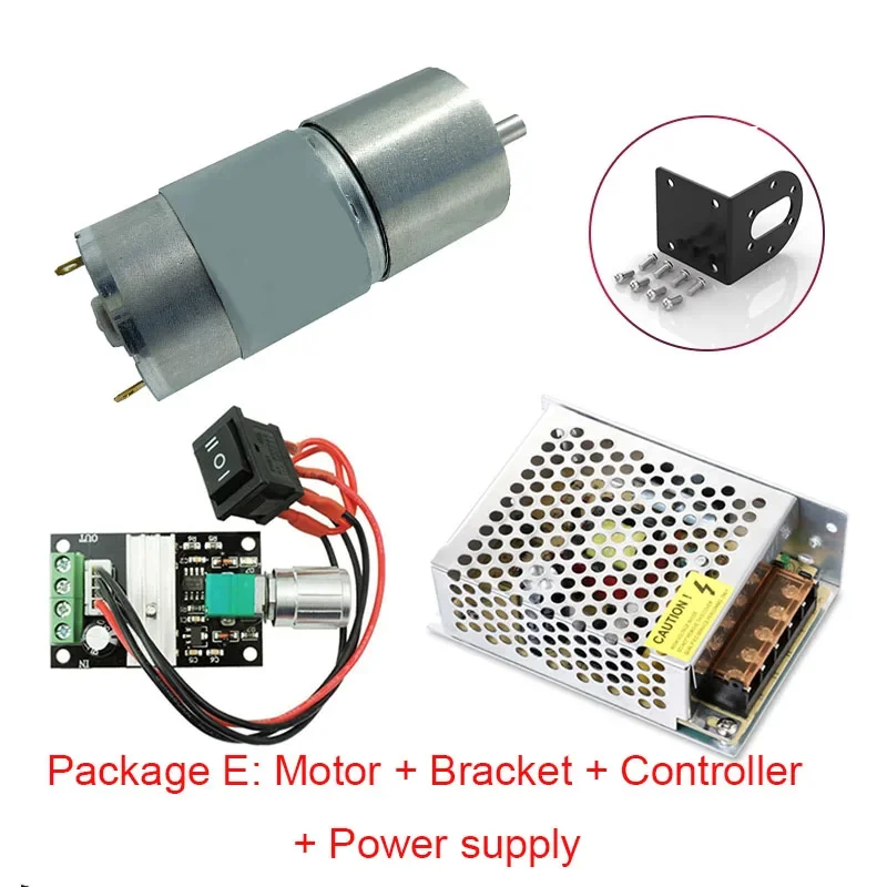 All Metal Reduction Gearbox Motor JGB37-545 DC 12V /24V 7-960RPM High Torque 3-35kg.cm Low Speed Forward And Reverse Adjustable