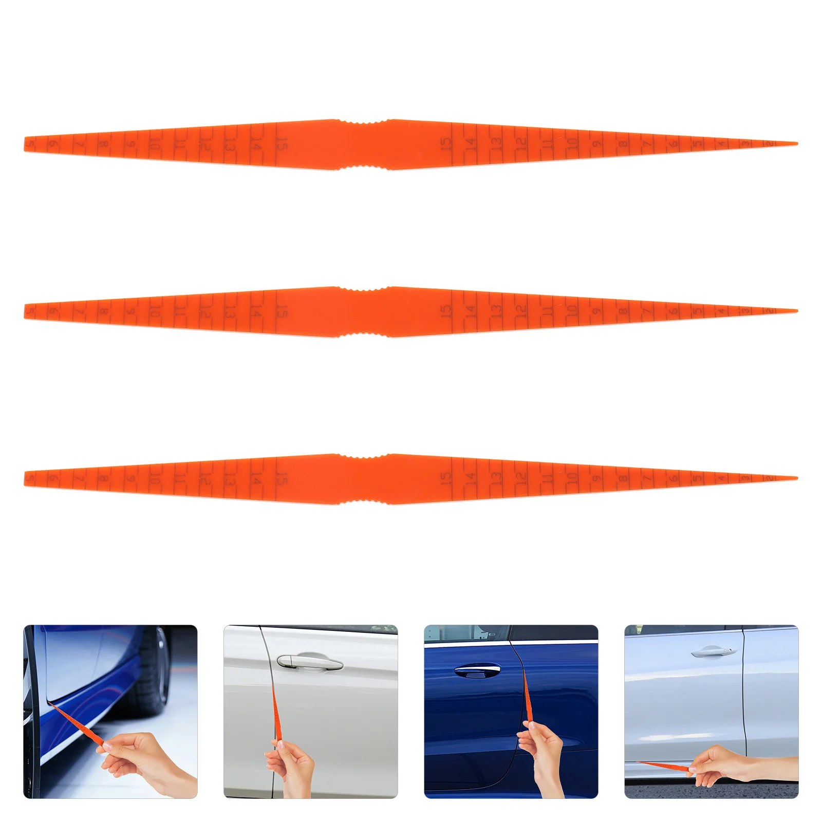 3 قطعة مقياس تفتق لألواح جسم السيارات أداة قياس الفجوة فحص سمك المحسس مجموعة قياس عرض الباب