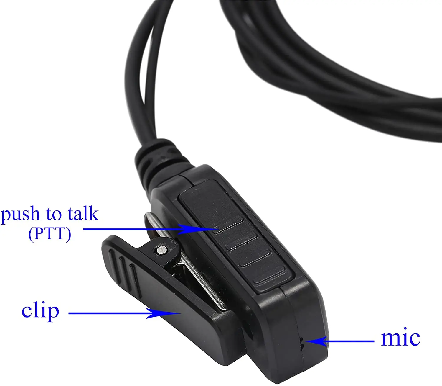 Auricular de Radio de 2 vías con micrófono, walkie-talkie tipo D de 2 pines, Compatible con Baofeng 888S, UV-5R, UV-82, RT21, RT22