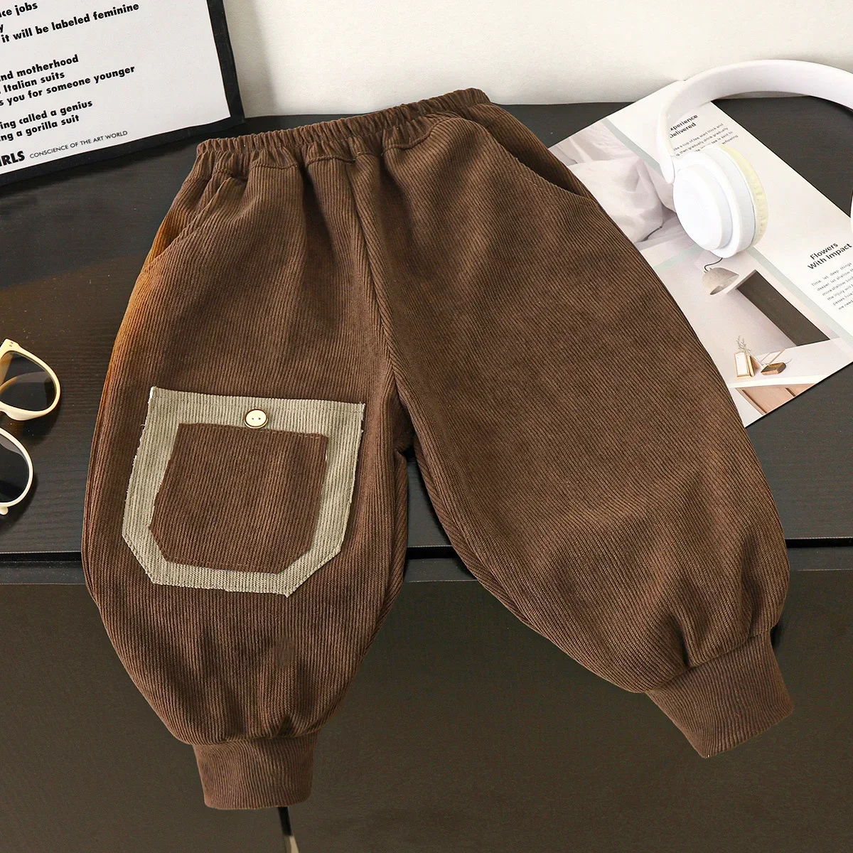 Jungen Mädchen Kinderhosen Herbst Winter Eng anliegende Hosen Einfarbige Freizeithosen Jungen Mädchen Jogger Eng anliegende Hosen für ältere Kinder – Detail 12