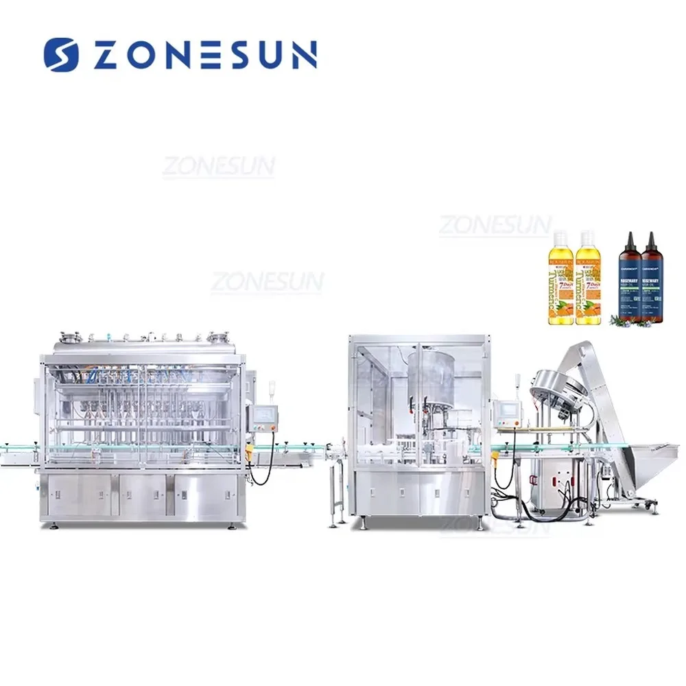 ZONESUN ZS-FAL180V1 Full Automatic 16 Heads Piston Pump High Speed Quantification Oil Filling Capping Machine