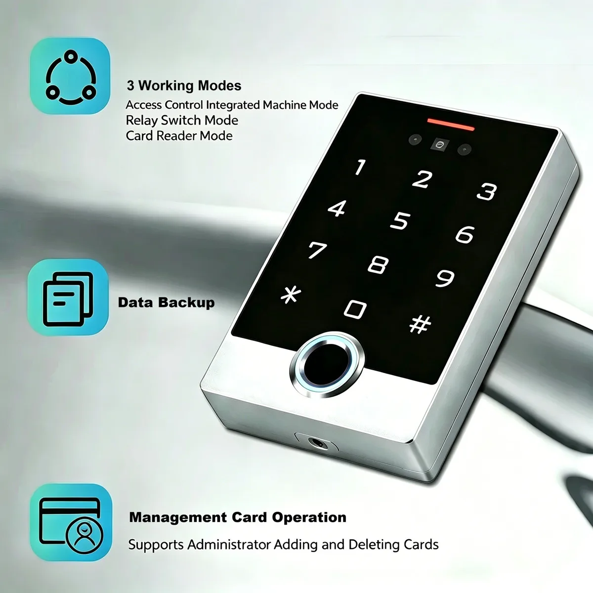 Metal Waterproof Tuya WIFI Biometric 3D Face Recognition Access Control RFID Touch Keypad Access Control Support Remote Unlock
