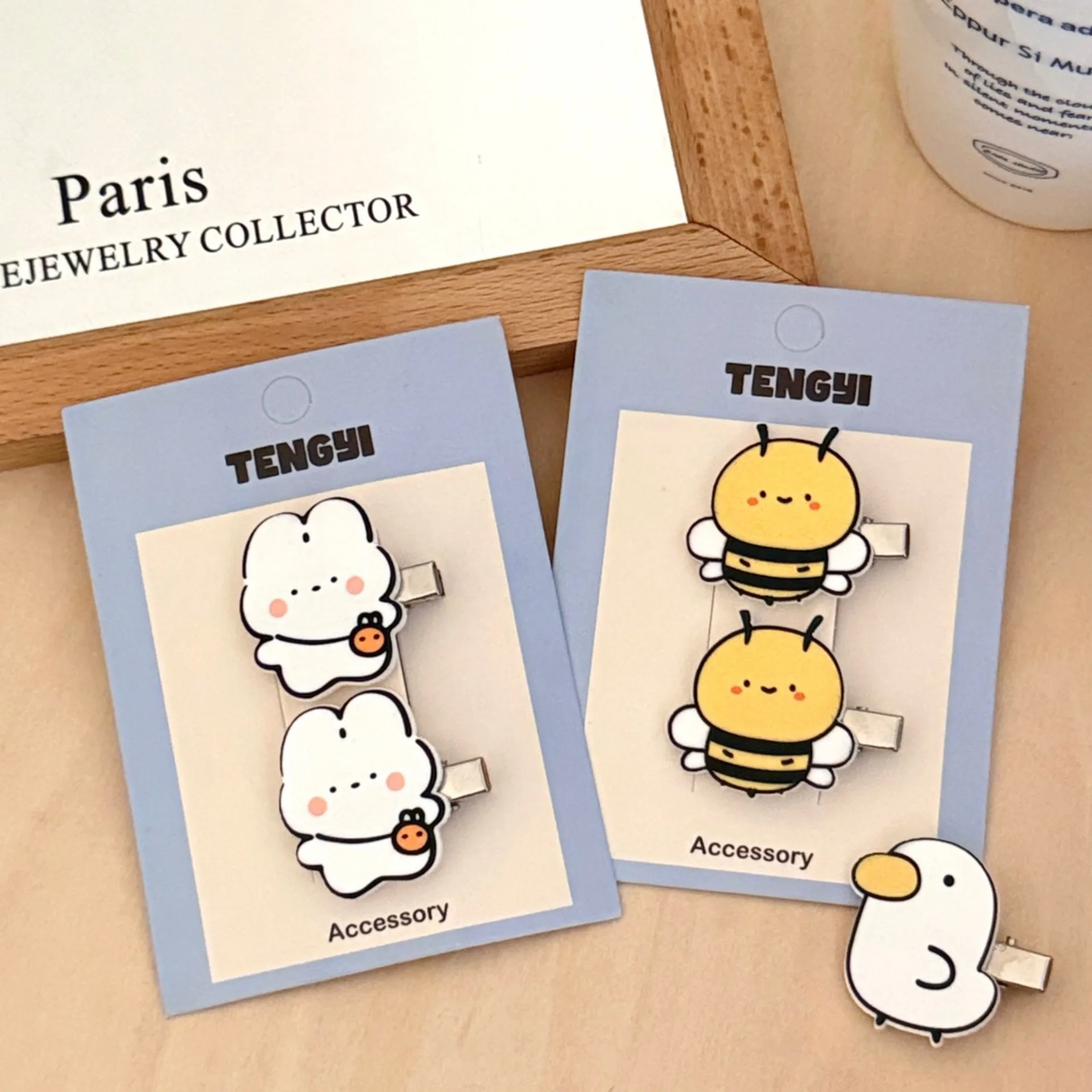 2/6 Pcs Cute Cartoon Bee Goose Hairpin Clip Forehead Hair Clip Student Decorative Side Clip - view 3