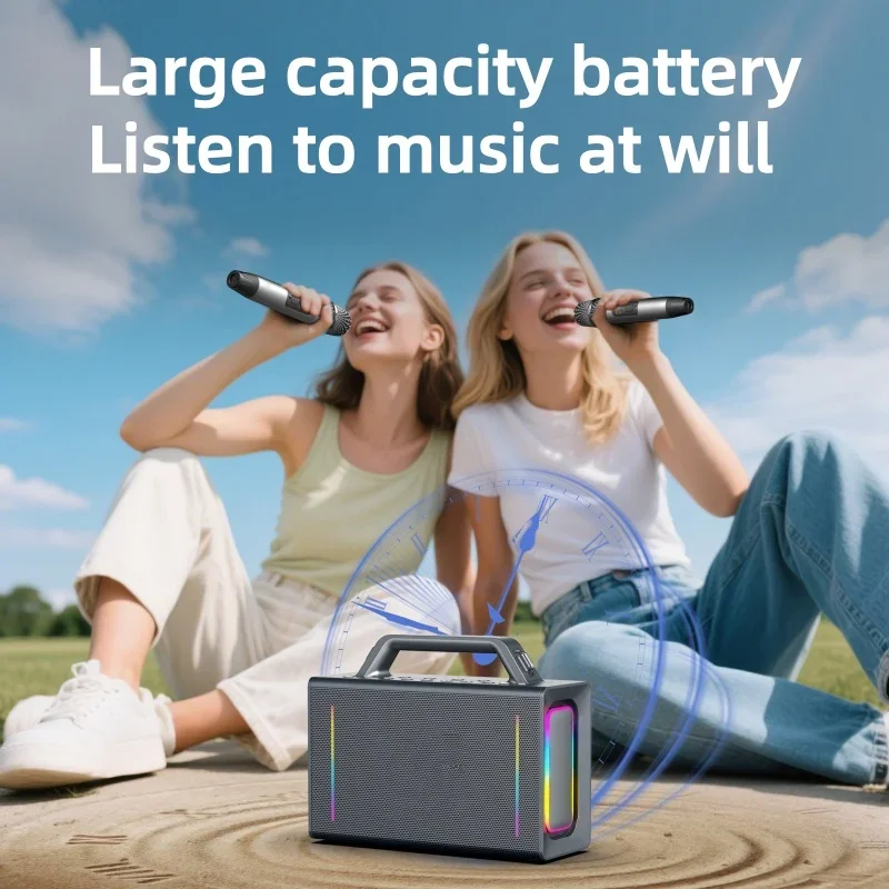 Microphone Speaker Bluetooth Wireless Integrated Microphone Speaker Family Party Karaoke Singing Microphone Long Battery Life