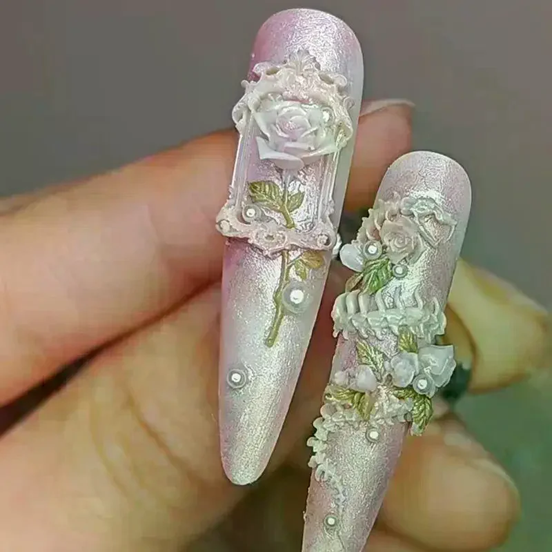 1pcs 3d Nail Diy Snake Bone Mold Art Decoration Accessories Design Silicone Decorative Templates Nails