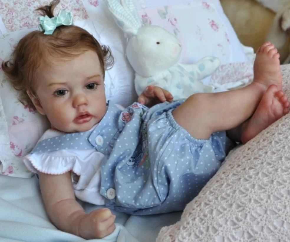 21" Penny Limited Sold‑Out Edition Reborn Doll Kit, Unpainted Blank DIY Parts with Cloth Body & Eyes, Kids Collectible Toy Gifts