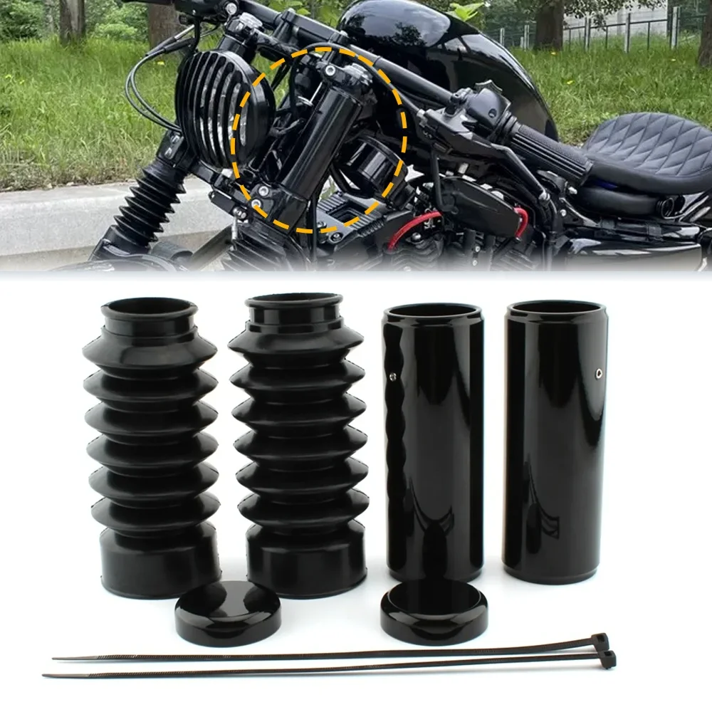 

For Harley x48 XL1200X XL1200X 2016-2022 Motorcycle Front Upper Fork Cover Lower Gaiter Boot Slider Shock Dust Guard