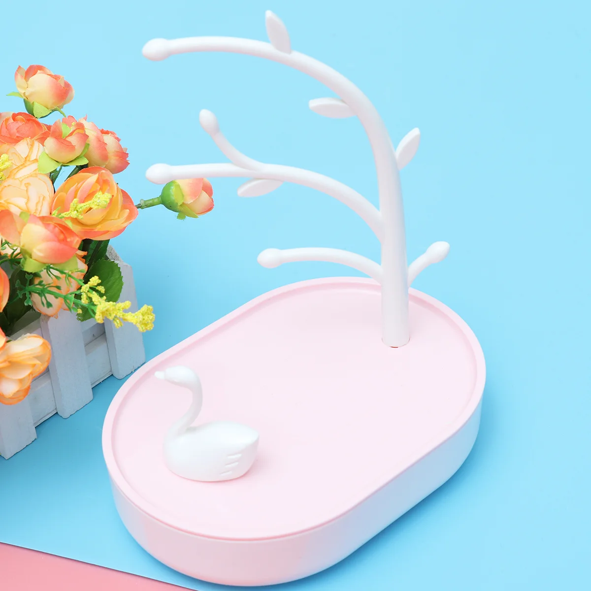 Swan Jewelry Box Plastic Jewelry Display Stand For Necklace Bracelet Holder Organizer Vanity Decor Home Gift Accessory
