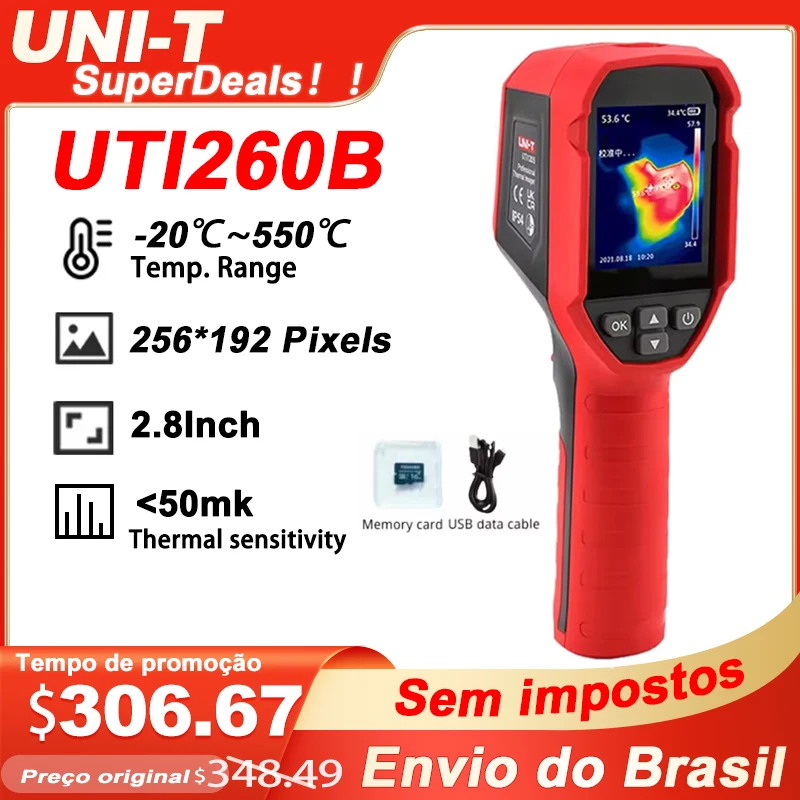 UNI-T UTi260B Infrared Thermal Imager 256 x 192 Thermographic PCB Circuit Electrical Maintenance Heat Image Thermal Camera