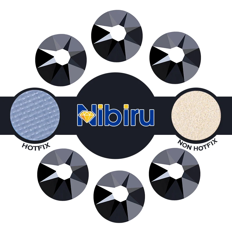 Nibiru 2088 Schwarz-Weiße Nicht-Hotfix- & Hotfix-Strasssteine, Flache Rückseite, Hochwertige Kristallsteine für Kleidung, Handwerk, DIY-Dekoration – Detail 9