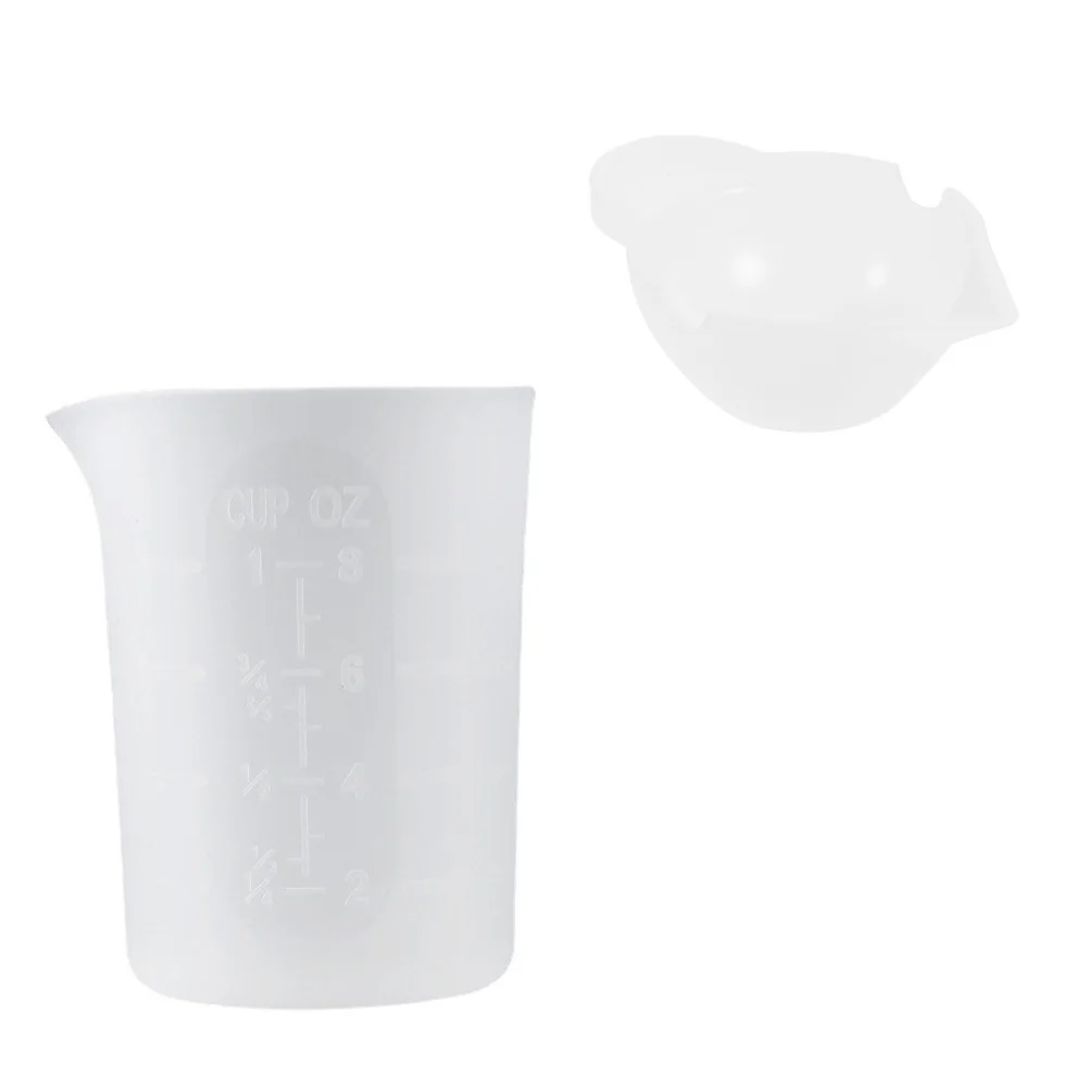 

2Pcs Silicone Measuring Cups Clear Baking Scale DIY Resin Crafts Accessories Silicone Measuring Cups DIY Crafts Accessories