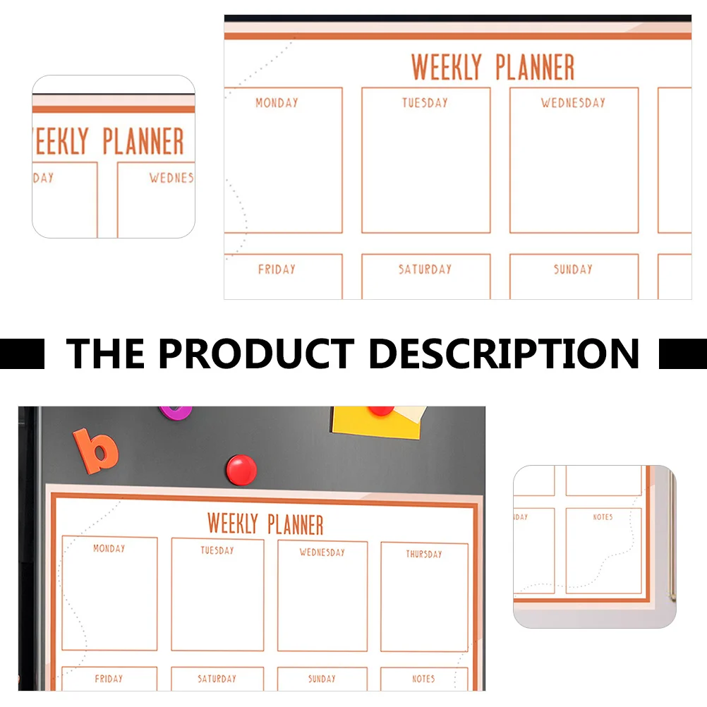 1 set 1 Set Whiteboard Sticker Dry Erase Weekly Planner For Graffiti Office Classroom Organizer Pasteable Wall