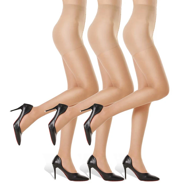 Kave 3 Pairs 20D Women\'s Sheer Tights Ultra Thin High Waist Pantyhose Thigh High Stockings