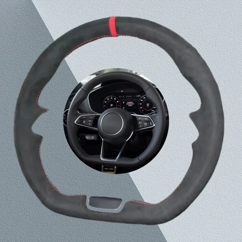 

Custom Car Steering Wheel Cover For Audi TT (8S) TTS 2014-2019 TT RS 2016-2017 2018-2019 Suede Leather Car Interior Accessories