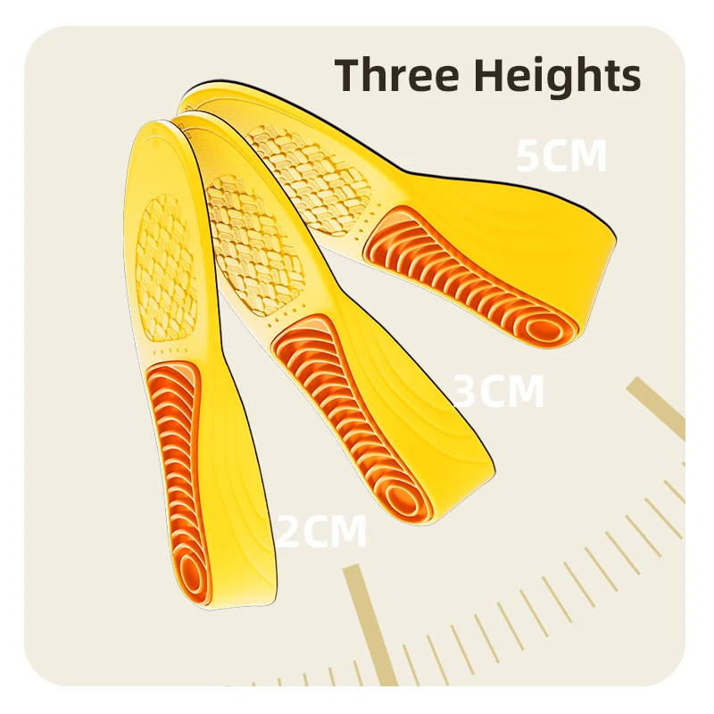 Height increase insoles for men/women 2/3/5 cm up invisiable arch support orthopedic insoles shock absorption blue/black color