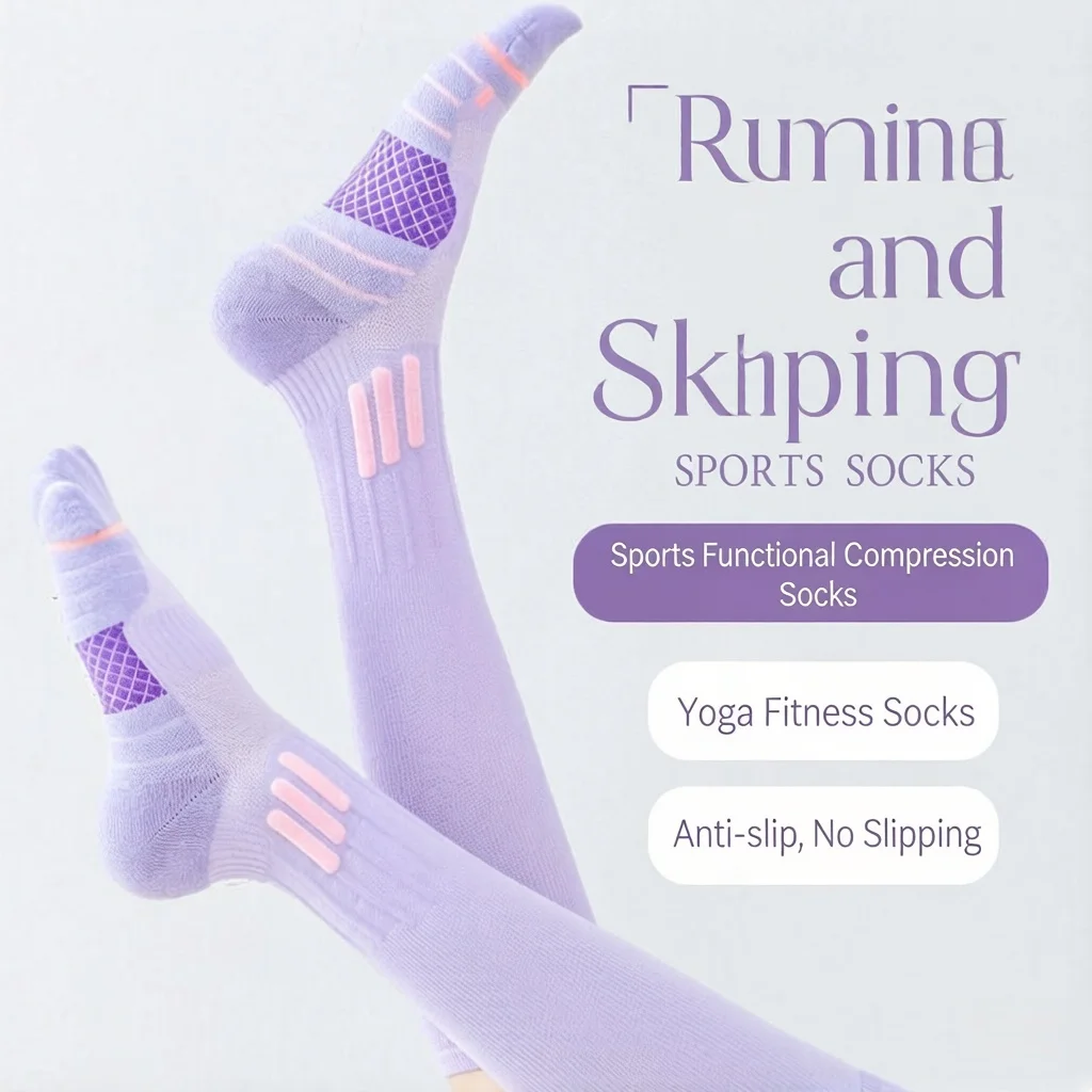 1/4/8 Paar Damen-Sommer-Fitness-Lauf-Springseil-Kompressionsstrümpfe, elastische Schlankheits-Beindruckstrümpfe, lange Yoga-Socken