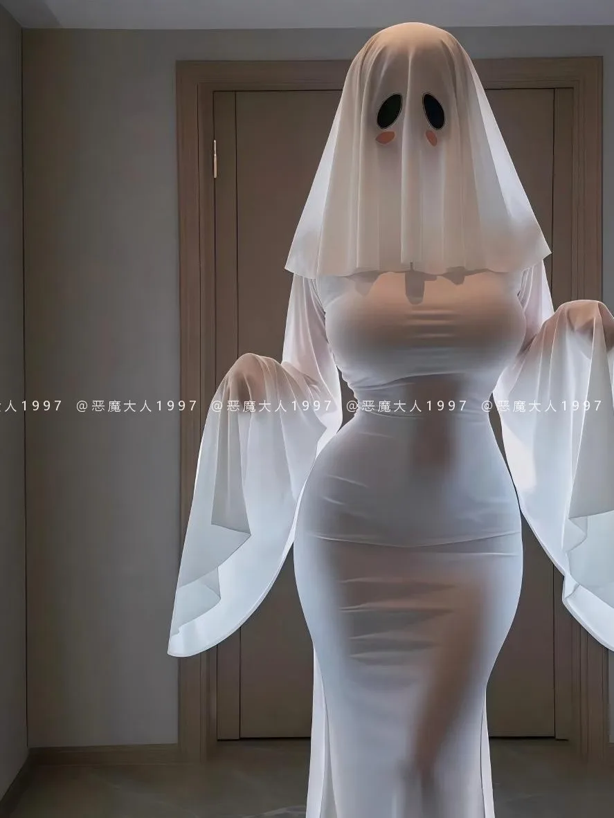 Sexy Ghost Princess Transforming Costume Women's Fashion Halloween Outfit Slim Fit Christmas Uniform Two-Way Wear Ladies Set