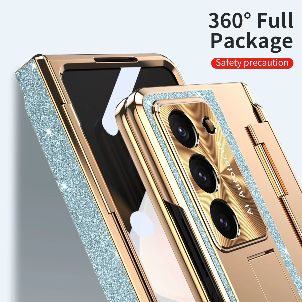 Luxury Leather Case for Samsung Galaxy Z Fold 7 6 5 4 3 5G Case Ultra-Thin Plating Hinge Protection Case For Samsung Z Fold5 4 3