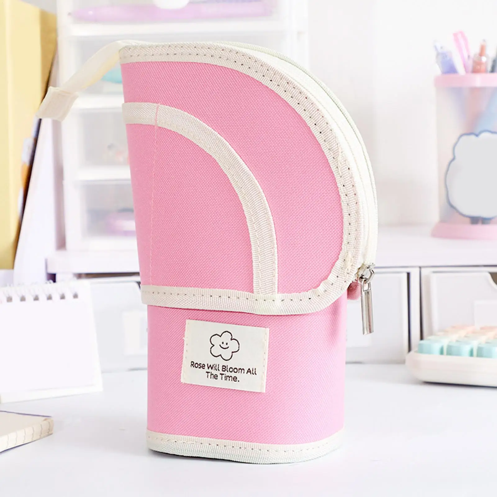 Special Pencil Case Smooth Zipper Large Capacity Standing Telescopic Bag Pencil Case with Compartments for Boys Girls Kids Teen