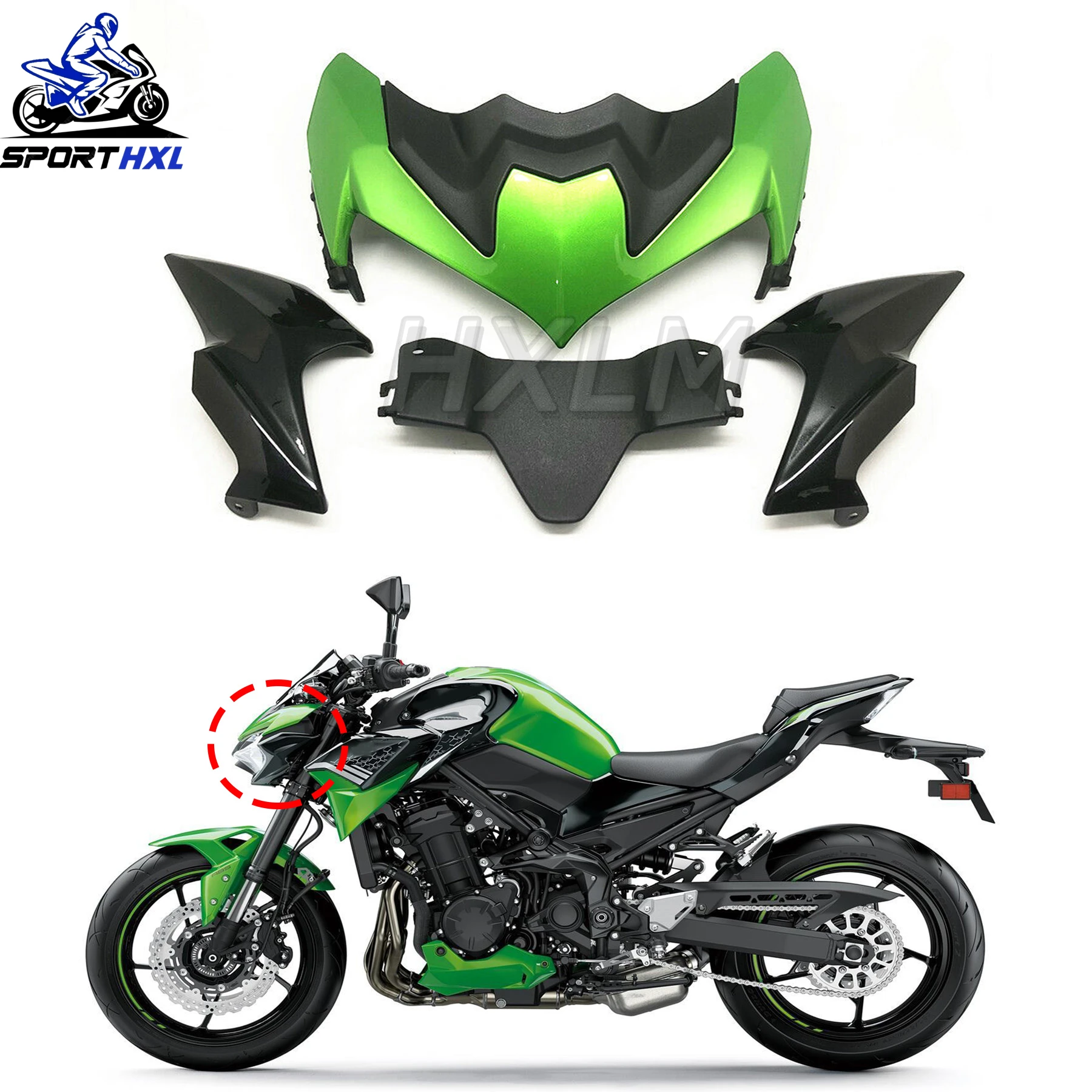 

Motorcycle Accessories For KAWASAKI Z900 ZR900 2020-2024 Ahead Of The Front Car Headlights Fairing Shell Plate Can Be Colored