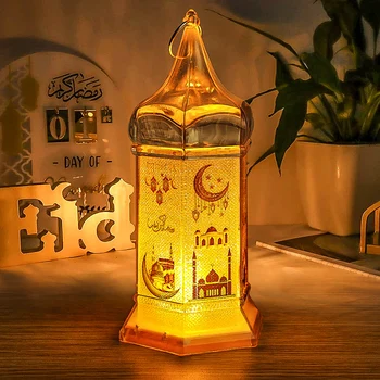 Taşınabilir LED Gece Lambası Ramazan askı süsleri Lamba Fenerler Eid Mubarak Müslüman Festivali dekorasyon ışıklandırma Çocuklar Hediyeler