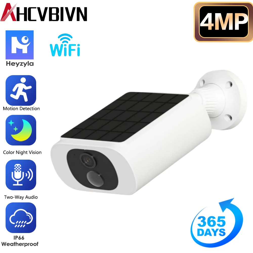 4MP Solar Security Camera Wireless Outdoor 2.4/5G WiFi Camera With Fix Solar Panel Two-Way Talk Waterproof For Home Surveillance